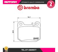 Kit pastiglie freno a disco posteriore (MARCA BREMBO)..