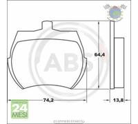 Kit pastiglie freno Abs Anteriore per AUSTIN SPRITE MINI INNOCENTI MG MIDGET RO