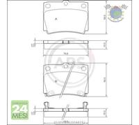 Kit pastiglie freno Abs Posteriore per MITSUBISHI PAJERO III I