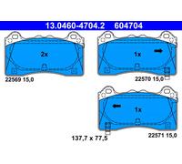 Kit pastiglie freno anteriore ATE 13.0460-4704.2 per FORD FOCUS 2.3 RS AWD 4x4