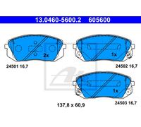 Kit pastiglie freno anteriore ATE 13.0460-5600.2 per KIA SPORTAGE 1.7 CRDi