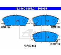 Kit pastiglie freno anteriore ATE 13.0460-5955.2 per HONDA PRELUDE 2.0 16V (BB9)