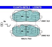 ATE Set di pastiglie freno 13.0470-5678.2 Anteriore Ceramica