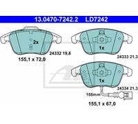 Set di pastiglie freno ATE 13.0470-7242.2, anteriore, Ceramica