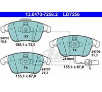 Set di pastiglie freno ATE 13.0470-7256.2, fronte, Keramik
