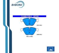 Kit Pastiglie Freno ANTERIORE ATE 607238 OE 3411678711 BMW 3 (E90) X1 (E84) 2004
