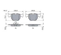 Bosch Kit pastiglie freno 0 986 494 028 anteriore per BMW 5 (E39), 5 Touring (E39), 7 (E38), X5