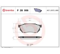 BREMBO P 28 006 Kit pastiglie freni