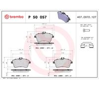 Kit pastiglie freno anteriore BREMBO P 50 057 per MERCEDES