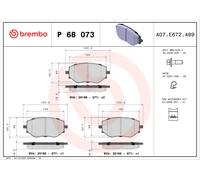 Kit pastiglie freno anteriore BREMBO P 68 073 per RENAULT CLIO V (B7_)