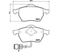 Kit pastiglie freno anteriore BREMBO P 85 026 per AUDI A6 2.5 TDI