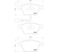 Kit pastiglie freno anteriore BREMBO P 85 129X per VW GOLF 2.0 GTI