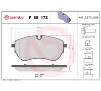Kit pastiglie freno anteriore BREMBO P 85 173 per VW AMAROK