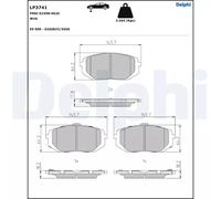Set di pastiglie freno DELPHI LP3741, anteriore