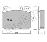 METELLI Pastiglie Freno Bremsbelegsatz Frontale per VW Lt 28-35 I Bus