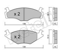 Kit pastiglie freno anteriore METELLI 22-0045-0 per VW GOLF 1.8 (GA3W)