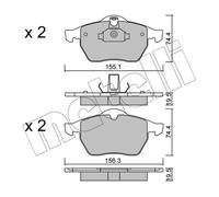 Kit pastiglie freno anteriore METELLI 22-0118-0 per OPEL CALIBRA 2.5 i V6 (M07)