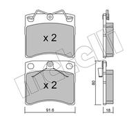 Kit pastiglie freno anteriore METELLI 22-0163-1 per VW TRANSPORTER 2.5 TDI