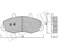 Kit pastiglie freno anteriore METELLI 22-0194-0 per FORD TRANSIT