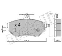 METELLI Pastiglie Freno Bremsbelegsatz Frontale per Audi A4 VW Golf III Passat