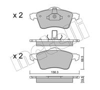 Kit pastiglie freno anteriore METELLI 22-0263-0 per VW TRANSPORTER 2.5 TDI