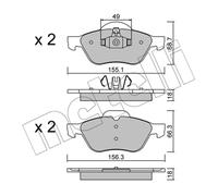 Kit pastiglie freno anteriore METELLI 22-0335-1 per RENAULT SCÉNIC 1.5 dCi