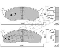 Pastiglie freno 22-0356-0 METELLI per CHRYSLER PLYMOUTH