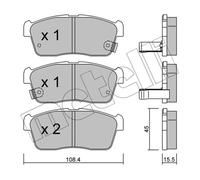 Kit pastiglie freno anteriore METELLI 22-0415-0 per SUZUKI ALTO VII (GF)