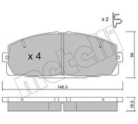 Pastiglie freno 22-0434-0 METELLI per TOYOTA HIACE IV Autobus HIACE IV Furgone