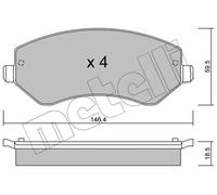 Kit pastiglie freno anteriore METELLI 22-0524-0 per JEEP CHEROKEE 2.8 CRD 4x4