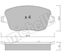 Metelli Pastiglie freno 22-0547-0 per SKODA, VW, SEAT
