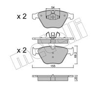 Kit pastiglie freno anteriore METELLI 22-0558-6 per BMW Série 3 2.0 320 d