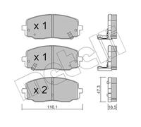 Kit pastiglie freno anteriore METELLI 22-0629-0 per KIA PICANTO 1.1