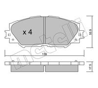 Kit pastiglie freno anteriore METELLI 22-0747-0 per TOYOTA RAV 4 III (_A3_)