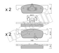 METELLI 22-0975-2 Kit pastiglie freni