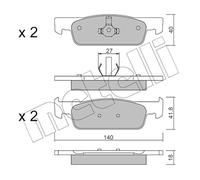 Kit Pastiglie Freno Freno A Disco Metelli 22-0975-3 per Renault Dacia
