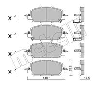 Kit pastiglie freno anteriore METELLI 22-1153-0 per HONDA CR-V V (RW_, RT_)