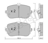 Kit pastiglie freno anteriore METELLI 22-1268-0 per MERCEDES GLB (X247)