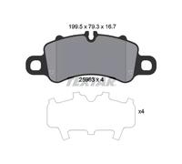 Set di pastiglie freno TEXTAR 2598301, anteriore