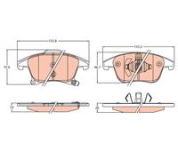 Kit pastiglie freno anteriore TRW GDB2092 per FORD MONDEO 2.0 TDCi