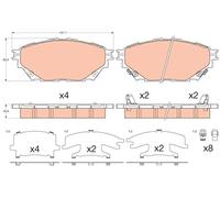 TRW Kit pastiglie freno GDB3611 – anteriore con segnalatore usura per assale anteriore Mitsubishi