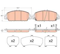 TRW Kit pastiglie freni GDB3615 anteriori per Honda Accord IX / HR-V