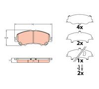 TRW pastiglie freno GDB3648 142x59,8 spessore 17,8 mm con avvisatore acustico
