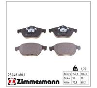 Kit pastiglie freno anteriore ZIMMERMANN 23248.180.1 per RENAULT ESPACE IV