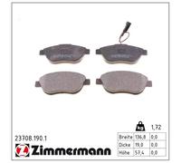 ZIMMERMANN 23708.190.1 Kit pastiglie freni