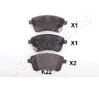 KIT PASTIGLIE FRENO ANTERIORI JAPANPARTS PA-K22AF