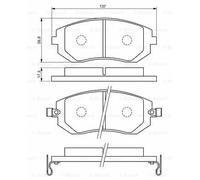 Bosch BP1479 - Pastiglie Freni Auto, Asse Anteriore - Qualità Bosch - Riduzione del Rumore e della Polvere - Certificazione ECE-R90 - Senza Rame - 1 Confezione da 4 Pastiglie