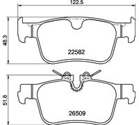 Brembo Kit pastiglie freni P 86 035 Posteriori predisposto per avviso usura con accessori