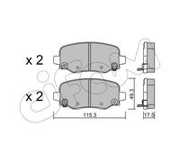Kit pastiglie freno CIFAM 822-1002-0 asse posteriore