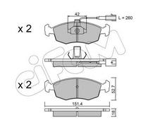 Kit pastiglie freno CIFAM 822-274-1 asse anteriore